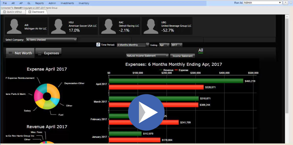 Multi Company Income Statement Video